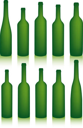 Vector illustration of Green bottlesのイラスト素材