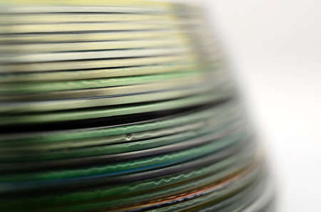 abstract colorful compact discs closeup macro shallow focus detailの写真素材