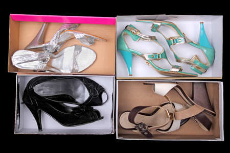 feminine shoes in boxesの写真素材