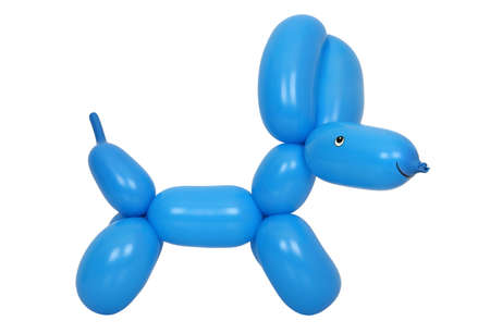 blue balloon puppy isolatedの写真素材