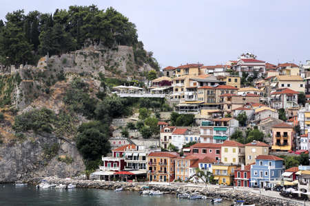 partial view of parga city, greece