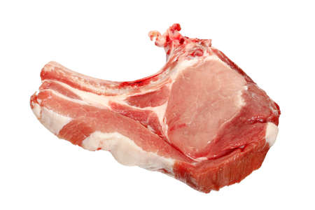 sliced raw meat on whiteの写真素材