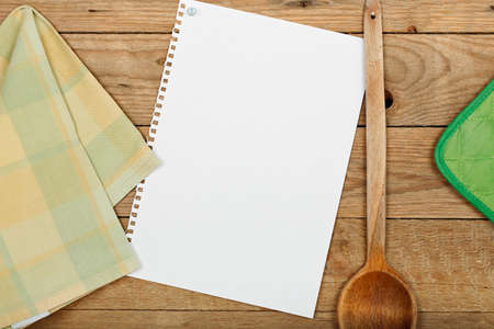 sheet of paper between napkin and ladleの写真素材