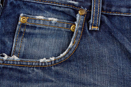 frayed jeans pocket closeup for backgrounds