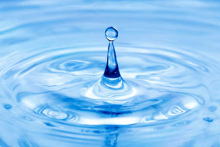 water splash of blue water close upの写真素材