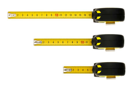 top view of tape measure isolated on white