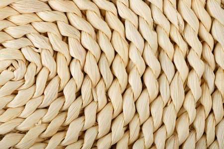 close up of hand-woven wicker surfaceの写真素材