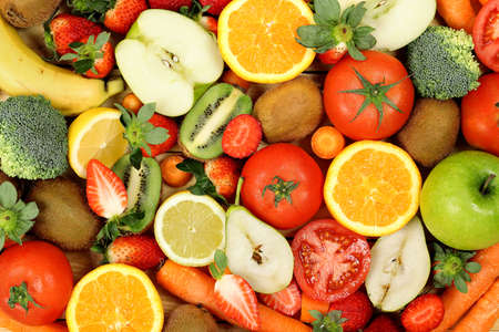 variety of fruits and vegetablesの写真素材