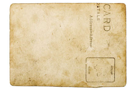 rear side of aged and grungy postcardの写真素材