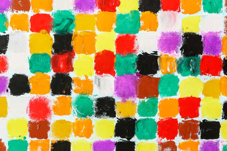 abstract colorful squares painted on canvas with acrylic paint