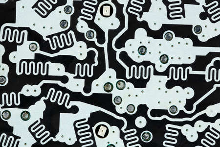 abstract black and white circuit board closeupの写真素材