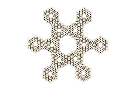 star made with silver balls isolated on white