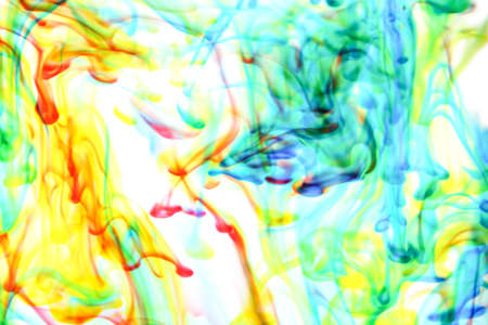 flowing abstract colors in water, unique colorful shapes
