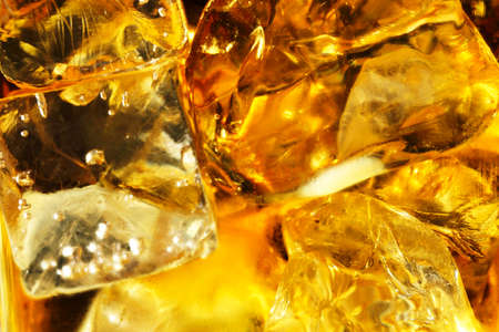 macro of whiskey on the rocksの写真素材