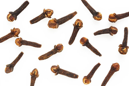 close up of cloves isolated on whiteの写真素材
