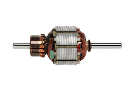 close up od dc motor isolated on whiteの写真素材