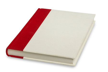 blank white book with hard cover isolatedの写真素材