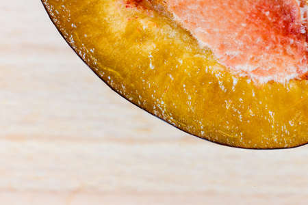 Macro to a section of plum in natural light.の写真素材