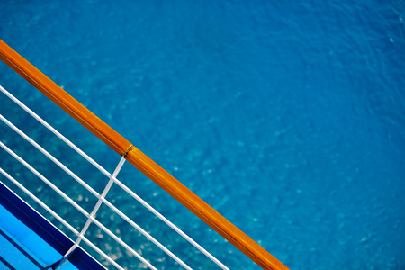 Cruise Ship Deck Railing Viewの写真素材