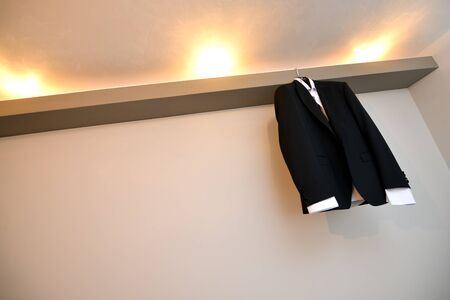 Hanging groom suitの写真素材