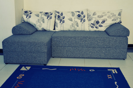 Elegant sofa with floral patternの写真素材