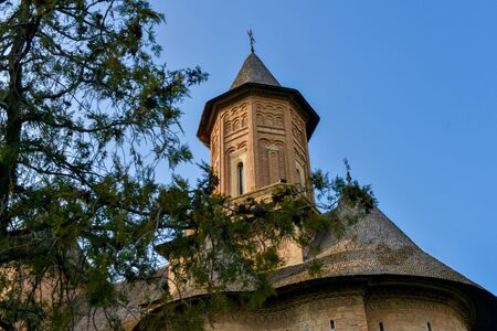 Amazing tower of an old churchの写真素材