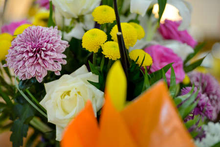 Wedding decor with various flowersの写真素材