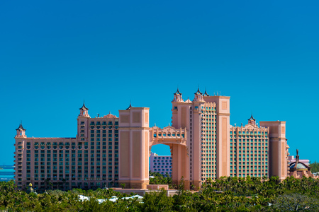 Atlantis - Bahamas with palm tree in natural lightのeditorial素材