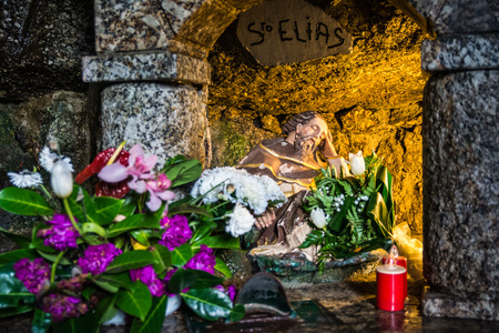 Guimaraes, Portugal - November 23, 2014 : Interior of one of the chapels on the top of Penha Guimaraes, portugalのeditorial素材
