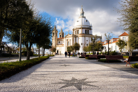 Braga, Portugal - March 18, 2018: Sanctuary of Our Lady of Sameiro (or Sanctuary of Sameiro or...