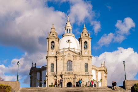 Braga, Portugal - March 18, 2018: Sanctuary of Our Lady of Sameiro (or Sanctuary of Sameiro or Immaculate Conception of Monte Sameiro) is a Marian sanctuary located in Braga, Portugal.のeditorial素材