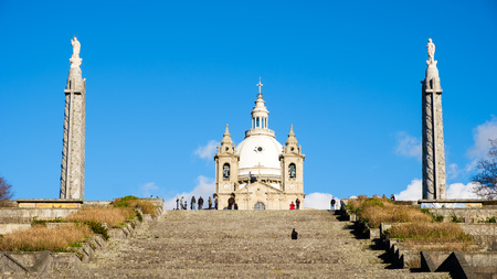 Braga, Portugal - March 18, 2018: Sanctuary of Our Lady of Sameiro (or Sanctuary of Sameiro or Immaculate Conception of Monte Sameiro) is a Marian sanctuary located in Braga, Portugal.のeditorial素材