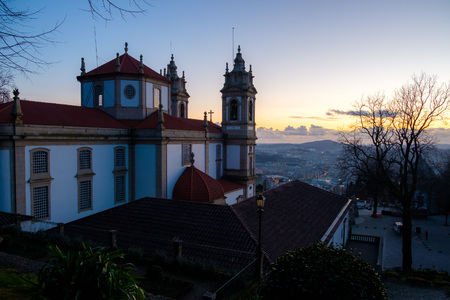 Braga, Portugal - March 18, 2018: Sanctuary of Bom Jesus do Monte (also known as Sanctuary of Bom Jesus de Braga) is located in Parish, in the city, county and district of Braga, Portugal.のeditorial素材