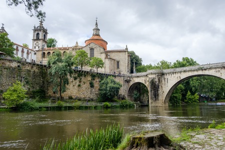 Amarante, Portugal - June 10, 2018 : Bridge of S. Goncalo on the river Tamega, Porto district, Portugalのeditorial素材