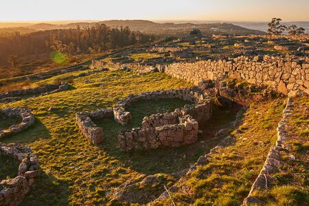 PaÃ§os de Ferreira, Portugal - January 19, 2020 : CitÃ¢nia de Sanfins, is today one of the main testimonies of the castreja culture of the peninsular northwest. PaÃ§os de Ferreira, Portugalのeditorial素材