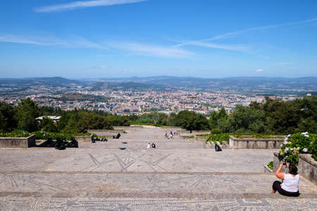 Braga, Portugal - August 22, 2020: Sanctuary of Our Lady of Sameiro (or Sanctuary of Sameiro or...