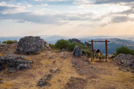 Macedo de Cavaleiros, Portugal - August 28, 2021 : Vale da Porca picnic park on the banks of the Azibo river, Braganca District, Portugalのeditorial素材