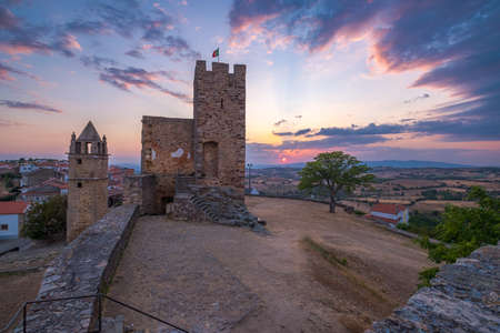 Mogadouro, Portugal - August 26, 2021 Property of The Castle of Mogadouro in TrÃ¡s-os-Montes, located in the parish, town and municipality of Mogadouro, Braganca District, Portugalのeditorial素材