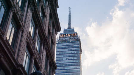 Latin American Tower under a beautiful cloudy sky