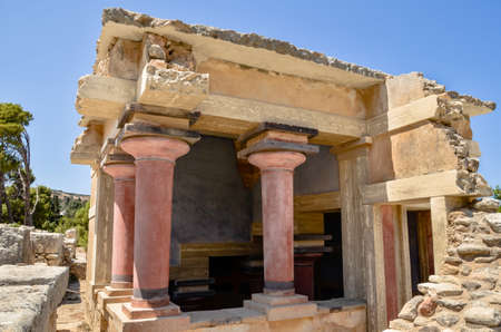 CRETE, GREECE - August 12, 2013: Knossos Palace the ceremonial and political centre of the Minoan civilization and cultureのeditorial素材