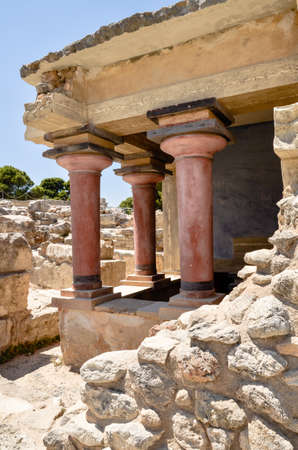 CRETE, GREECE - August 12, 2013: Knossos Palace the ceremonial and political centre of the Minoan civilization and cultureのeditorial素材