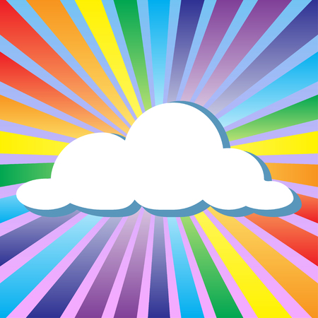 Colorful illustration background of cloud and rainbowのイラスト素材