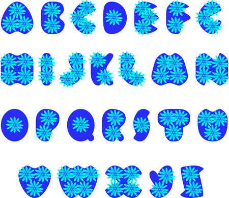 Vector abstract alphabet whit flowersのイラスト素材
