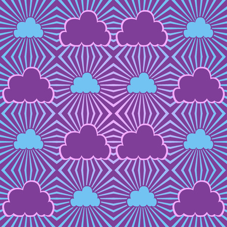 Seamless abstract background sky with clouds and  sunbeamのイラスト素材