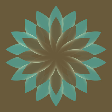 Beautiful Lotus Flower Color Wheel. Mandala. Oriental round element for design. Logo template. Flower pattern isolated on dark background. Vector illustrationのイラスト素材