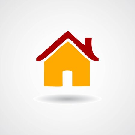 Colorful Flat icon Home on shadow isolated illustrationのイラスト素材