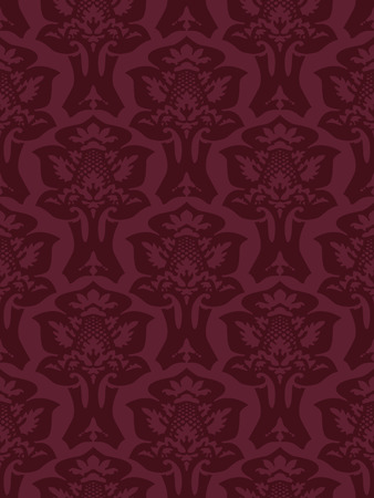 Vector colorful damask seamless floral pattern background. Color trend burgundy. Elegant luxury texture for wallpapers, backgrounds and page fillのイラスト素材