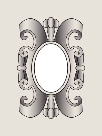Vector vintage border frame labels, design element page decorations. Silver cartoucheのイラスト素材