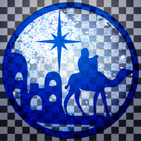 Adoration of the Magi silhouette iconのイラスト素材