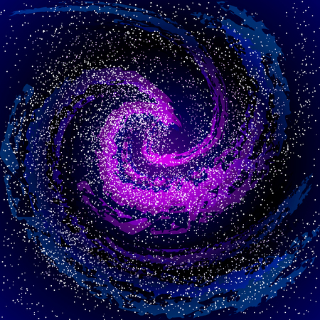 Image of galaxies, nebulae, cosmos, and effect tunnel spiral galaxy background vector illustrationのイラスト素材